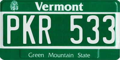 VT license plate PKR533