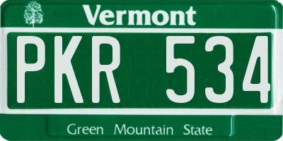 VT license plate PKR534