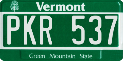 VT license plate PKR537