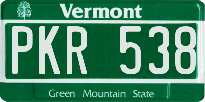 VT license plate PKR538