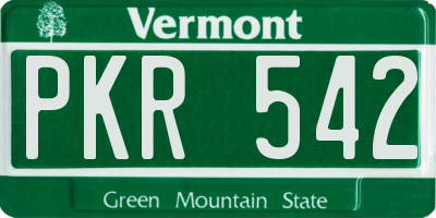 VT license plate PKR542