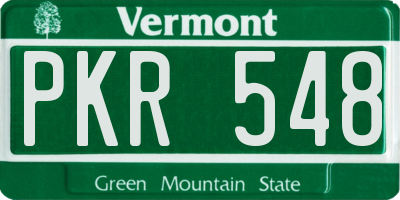 VT license plate PKR548