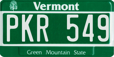 VT license plate PKR549