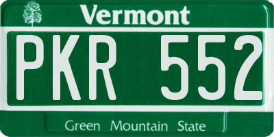 VT license plate PKR552