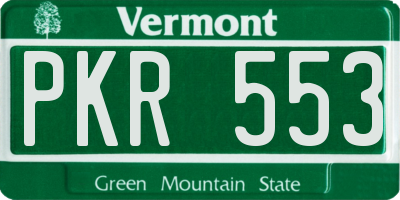 VT license plate PKR553