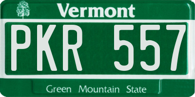 VT license plate PKR557