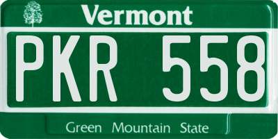 VT license plate PKR558