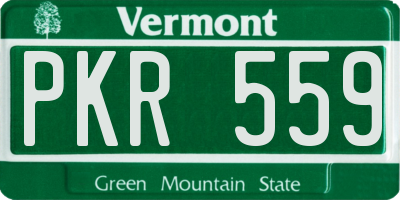 VT license plate PKR559