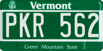 VT license plate PKR562