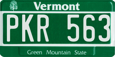 VT license plate PKR563