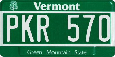VT license plate PKR570