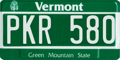 VT license plate PKR580
