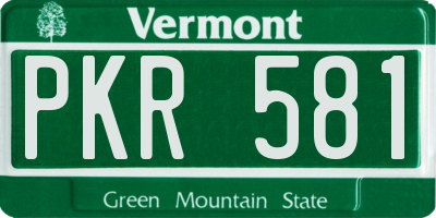 VT license plate PKR581