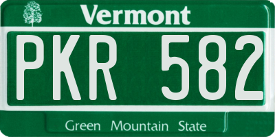 VT license plate PKR582
