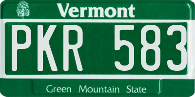 VT license plate PKR583