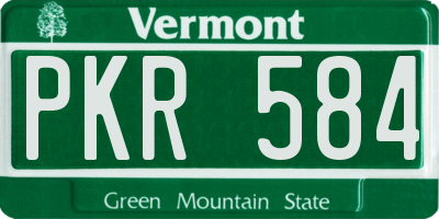 VT license plate PKR584