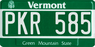 VT license plate PKR585