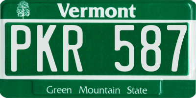 VT license plate PKR587