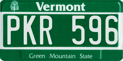 VT license plate PKR596