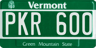VT license plate PKR600