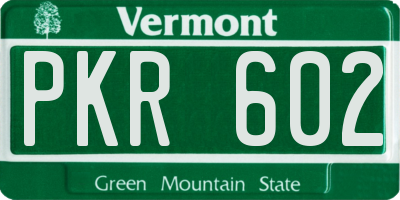 VT license plate PKR602