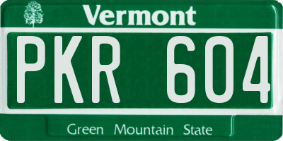 VT license plate PKR604
