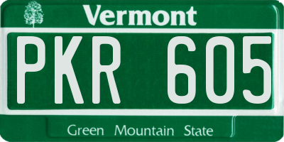 VT license plate PKR605