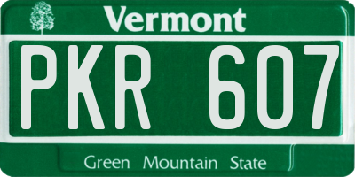 VT license plate PKR607