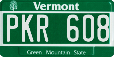 VT license plate PKR608