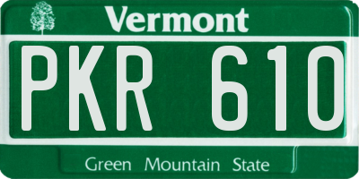 VT license plate PKR610