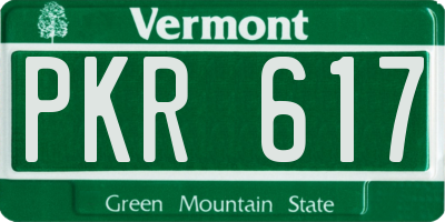 VT license plate PKR617