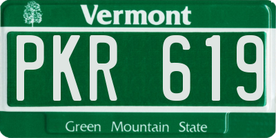 VT license plate PKR619
