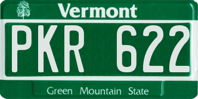 VT license plate PKR622