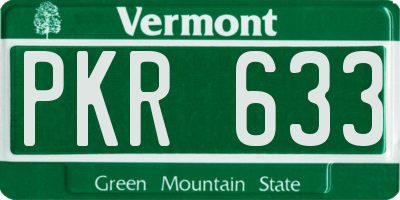 VT license plate PKR633