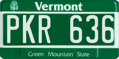 VT license plate PKR636
