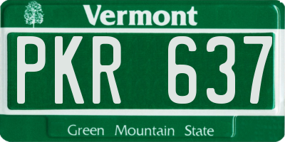 VT license plate PKR637