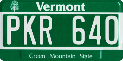 VT license plate PKR640