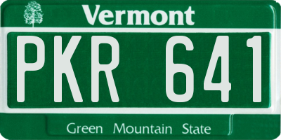 VT license plate PKR641