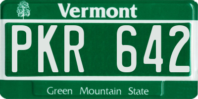 VT license plate PKR642
