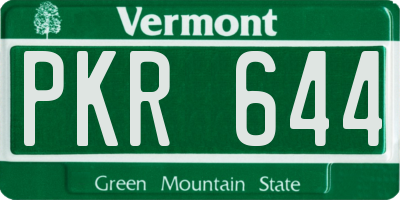 VT license plate PKR644