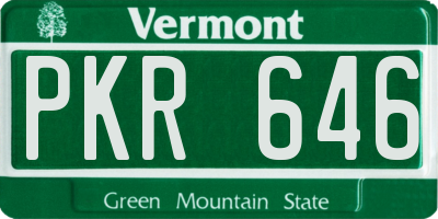 VT license plate PKR646