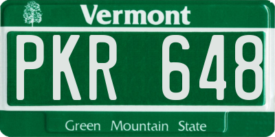 VT license plate PKR648