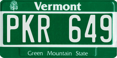 VT license plate PKR649