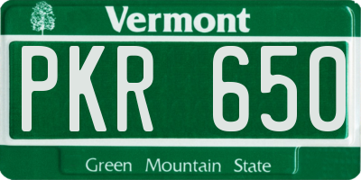 VT license plate PKR650