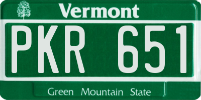 VT license plate PKR651