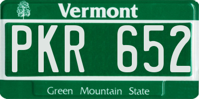 VT license plate PKR652