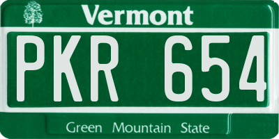 VT license plate PKR654
