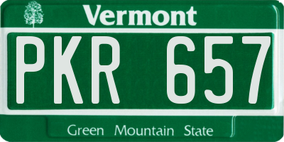 VT license plate PKR657