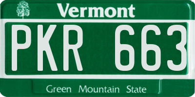 VT license plate PKR663