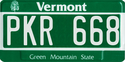 VT license plate PKR668